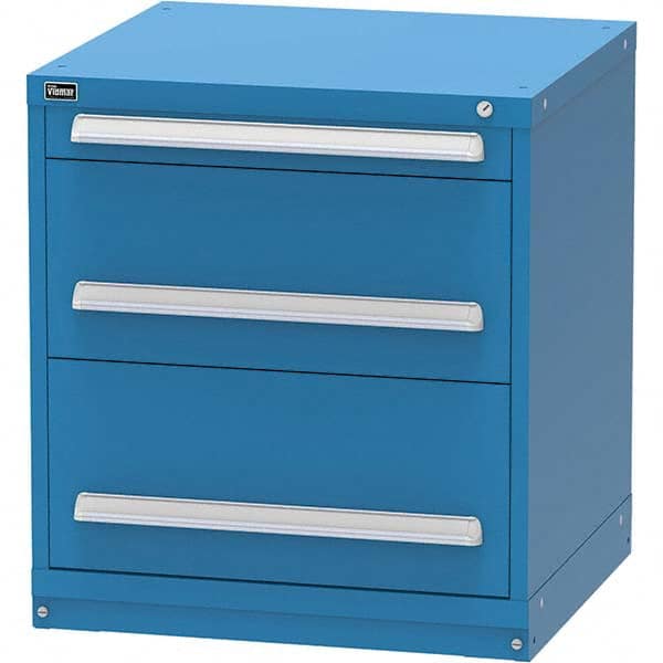 Vidmar - 3 Drawer Bright Blue Steel Modular Storage Cabinet - All Tool & Supply