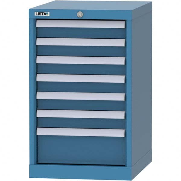 LISTA - 7 Drawer, 216 Compartment Bright Blue Steel Modular Storage Cabinet - All Tool & Supply