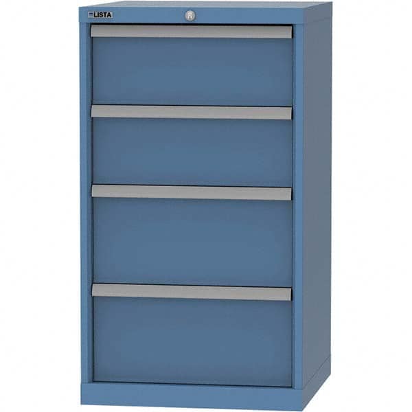 LISTA - 4 Drawer, 84 Compartment Bright Blue Steel Modular Storage Cabinet - All Tool & Supply