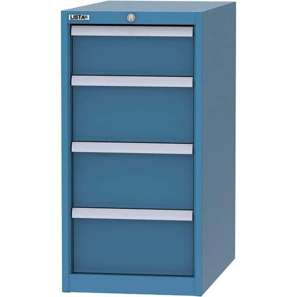 LISTA - 4 Drawer, 45 Compartment Bright Blue Steel Modular Storage Cabinet - All Tool & Supply