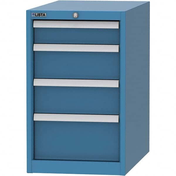 LISTA - 4 Drawer, 45 Compartment Bright Blue Steel Modular Storage Cabinet - All Tool & Supply