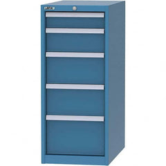 LISTA - 5 Drawer, 45 Compartment Bright Blue Steel Modular Storage Cabinet - All Tool & Supply