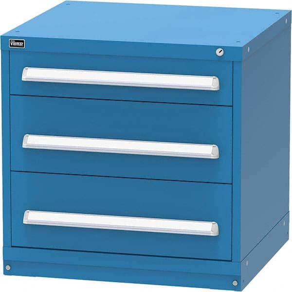 Vidmar - 3 Drawer Bright Blue Steel Modular Storage Cabinet - All Tool & Supply