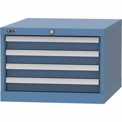 LISTA - 4 Drawer, 99 Compartment Bright Blue Steel Modular Storage Cabinet - All Tool & Supply