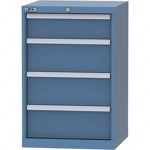 LISTA - 4 Drawer, 84 Compartment Bright Blue Steel Modular Storage Cabinet - All Tool & Supply