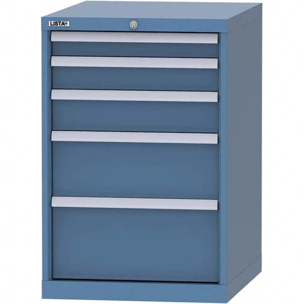 LISTA - 5 Drawer, 99 Compartment Bright Blue Steel Modular Storage Cabinet - All Tool & Supply