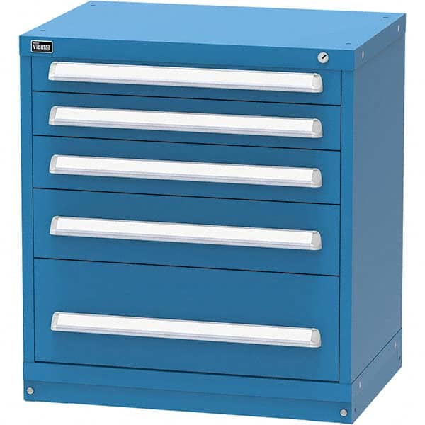 Vidmar - 5 Drawer, 45 Compartment Bright Blue Steel Modular Storage Cabinet - All Tool & Supply