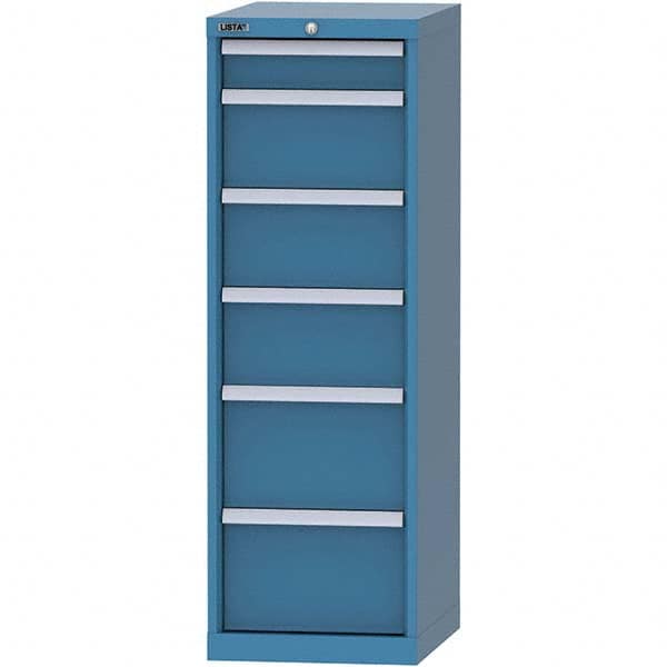 LISTA - 6 Drawer, 216 Compartment Bright Blue Steel Modular Storage Cabinet - All Tool & Supply