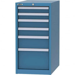 LISTA - 6 Drawer, 45 Compartment Bright Blue Steel Modular Storage Cabinet - All Tool & Supply