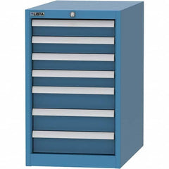 LISTA - 7 Drawer, 45 Compartment Bright Blue Steel Modular Storage Cabinet - All Tool & Supply