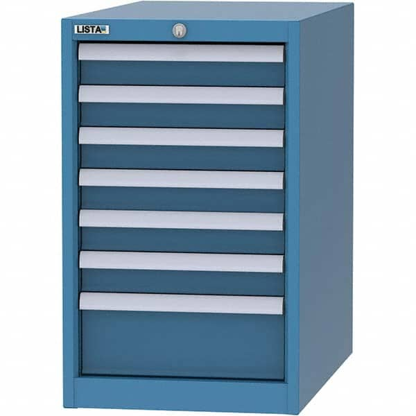 LISTA - 7 Drawer, 45 Compartment Bright Blue Steel Modular Storage Cabinet - All Tool & Supply