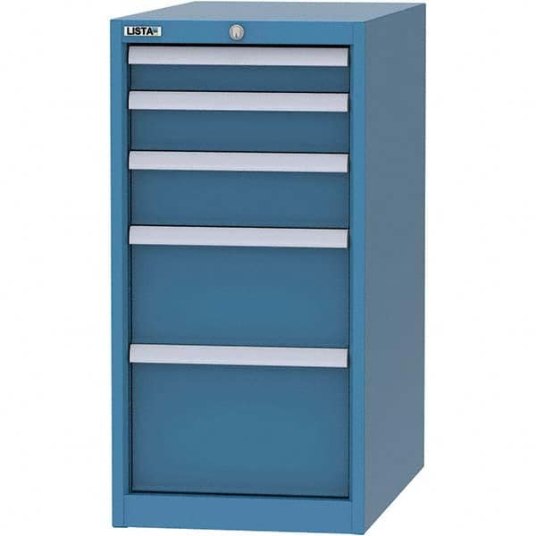 LISTA - 5 Drawer, 45 Compartment Bright Blue Steel Modular Storage Cabinet - All Tool & Supply