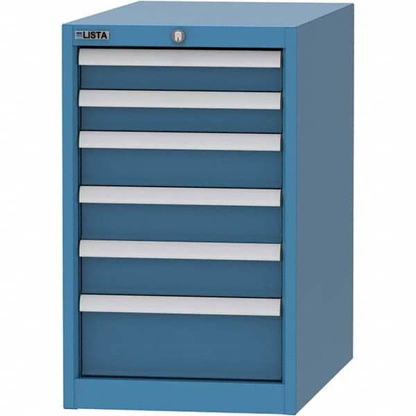 LISTA - 6 Drawer, 45 Compartment Bright Blue Steel Modular Storage Cabinet - All Tool & Supply