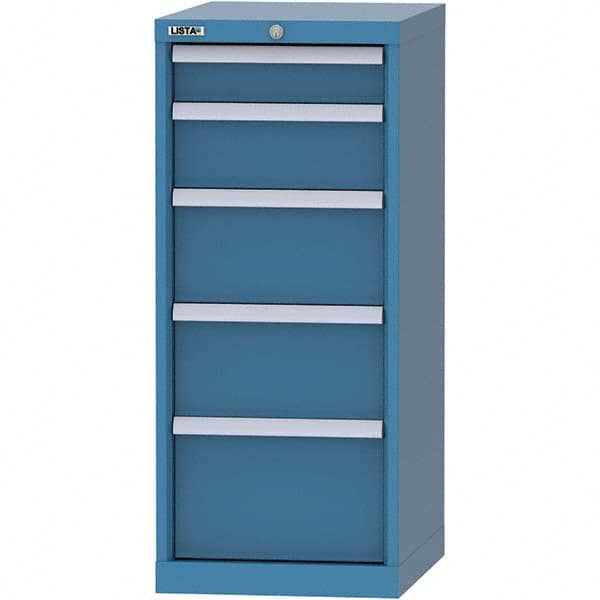 LISTA - 5 Drawer, 216 Compartment Bright Blue Steel Modular Storage Cabinet - All Tool & Supply