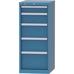 LISTA - 5 Drawer, 216 Compartment Bright Blue Steel Modular Storage Cabinet - All Tool & Supply