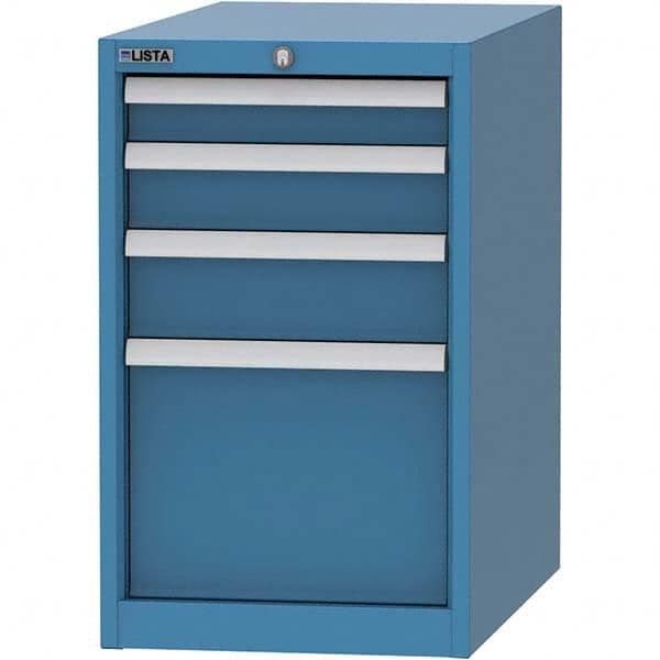 LISTA - 4 Drawer, 45 Compartment Bright Blue Steel Modular Storage Cabinet - All Tool & Supply