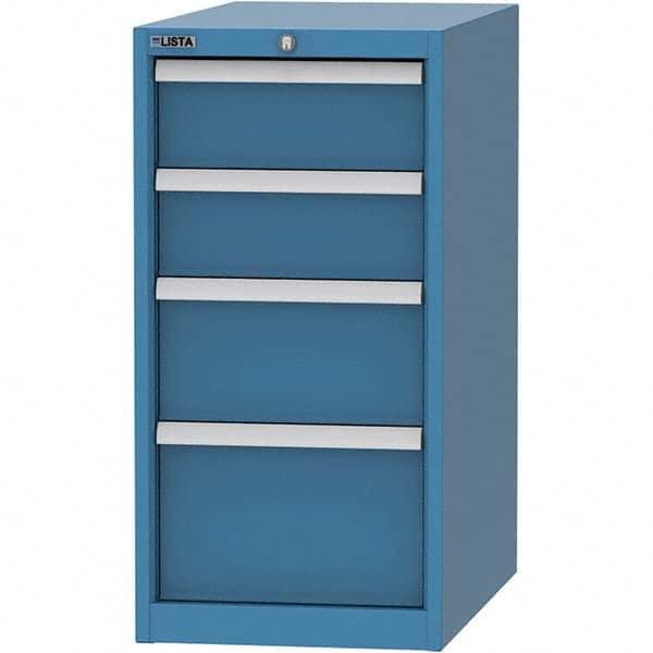 LISTA - 4 Drawer, 45 Compartment Bright Blue Steel Modular Storage Cabinet - All Tool & Supply