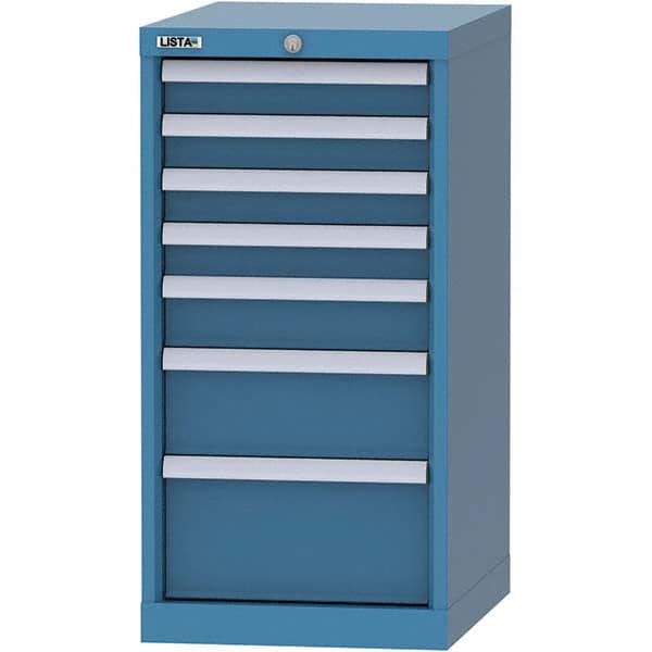 LISTA - 7 Drawer, 216 Compartment Bright Blue Steel Modular Storage Cabinet - All Tool & Supply