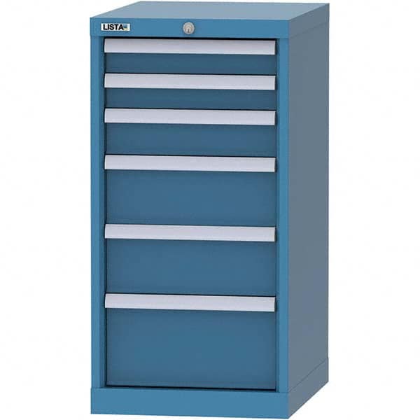 LISTA - 6 Drawer, 216 Compartment Bright Blue Steel Modular Storage Cabinet - All Tool & Supply