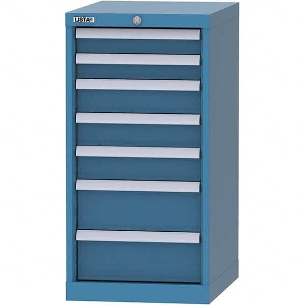 LISTA - 7 Drawer, 216 Compartment Bright Blue Steel Modular Storage Cabinet - All Tool & Supply