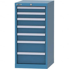 LISTA - 7 Drawer, 216 Compartment Bright Blue Steel Modular Storage Cabinet - All Tool & Supply