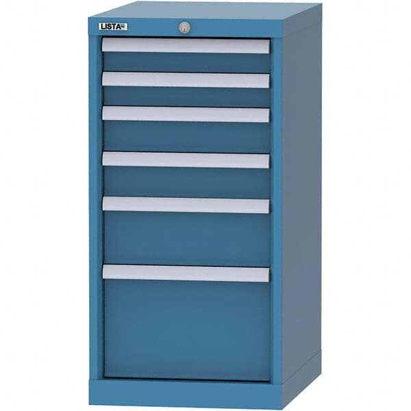 LISTA - 6 Drawer, 216 Compartment Bright Blue Steel Modular Storage Cabinet - All Tool & Supply