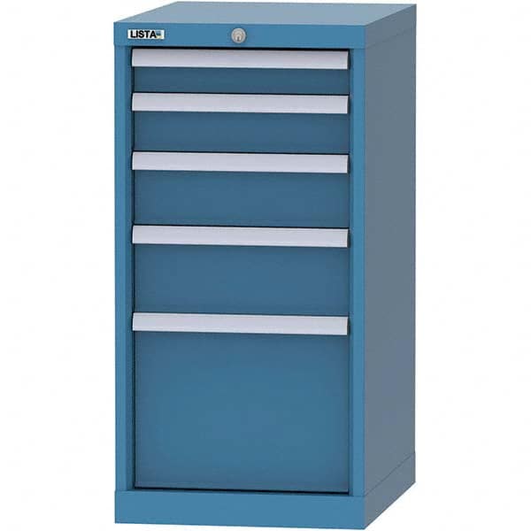 LISTA - 5 Drawer, 216 Compartment Bright Blue Steel Modular Storage Cabinet - All Tool & Supply