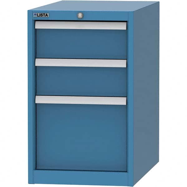 LISTA - 3 Drawer, 45 Compartment Bright Blue Steel Modular Storage Cabinet - All Tool & Supply