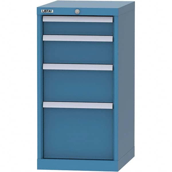 LISTA - 4 Drawer, 216 Compartment Bright Blue Steel Modular Storage Cabinet - All Tool & Supply