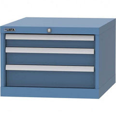 LISTA - 3 Drawer, 99 Compartment Bright Blue Steel Modular Storage Cabinet - All Tool & Supply