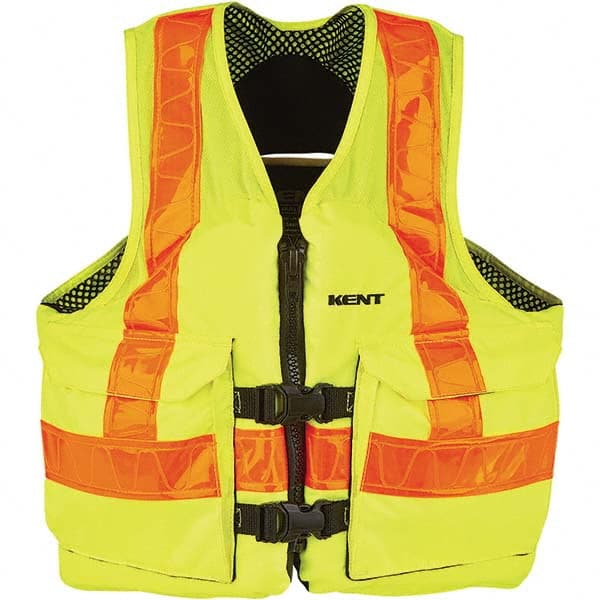 Life Jackets & Vests; Type: Mesh Deluxe Vest; Size: 3XL; Material: Retroreflective; Minimum Buoyancy (lbs): 15.5; USCG Rating: 3; Additional Information: High-Visibility Yellow Fabric; Dual Cargo Pockets; Hidden Belts to Reduce Snags; Encircling Belts wit