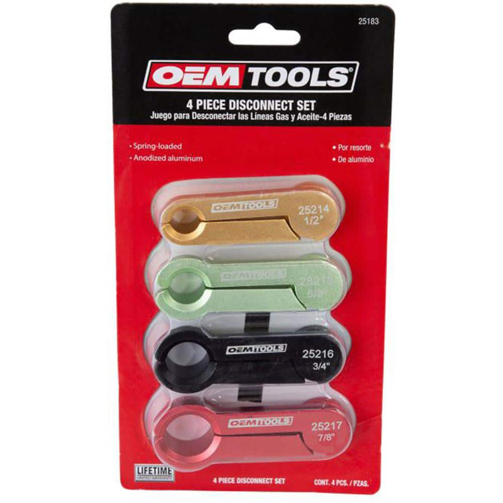 Automotive Hand Tools & Sets; For Use With: Fuel Lines; Fuel Filters & Fuel Tank Return Lines; Air Conditioning Lines; Fractional Socket Size: 0.625; 0.5; 0.75; 0.875 in; Includes: 7/8 in Disconnect; 1/2; 3/4; 5/8; Color: Red; Beige; Light Green; Black; I