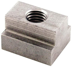 Jergens - 1/2-13 Tapped Through T Slot Nut - 5/8" Slot Width, 1 x 3/8" Base Width x Height, 1-1/4 x 3/4" Overall Length x Height - All Tool & Supply