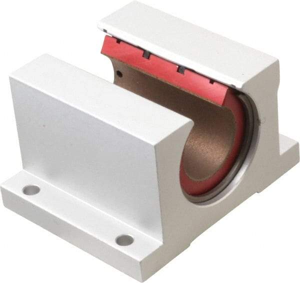 Pacific Bearing - 1" ID, 3-1/4" OAW x 2.813" OAL x 10.5mm OAH Open Pillow Block - 3,525 Lb Static Cap, 2-7/8" Btw Mnt Hole Ctrs, 1.187" Base-to-Ctr Ht, Aluminum - All Tool & Supply