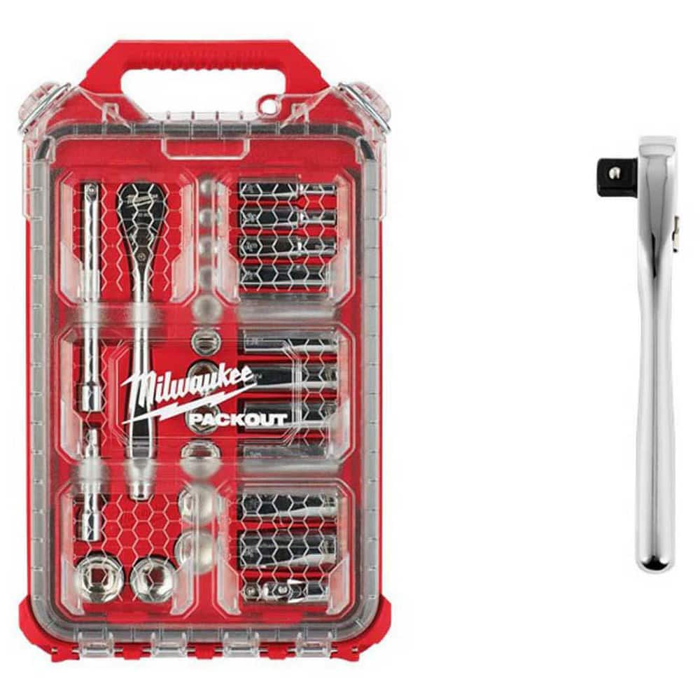 Socket Sets; Set Type: Ratchet & Socket Set; Measurement Type: SAE; Drive Size: 3/8; Minimum Size (Inch): 1/4; Maximum Socket Depth (Decimal Inch): 0.875; Maximum Size (Inch): 3/4; Minimum Socket Depth (Decimal Inch): 0.25; Tool Type: Ratchet & Socket Set