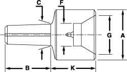 Riten - 4MT Taper, 5/8 to 1-3/8" Point Diam, Hardened Tool Steel Lathe Female Point - 1-7/32" OAL - All Tool & Supply