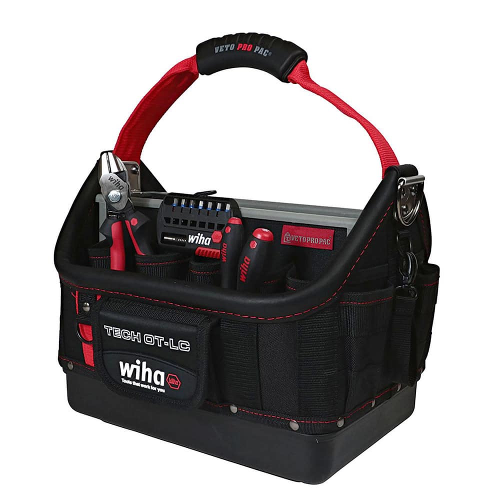 Tool Bags & Tool Totes; Holder Type: Heavy-Duty; Magnetic Bit Holder; Carrier; Closure Type: No Closure; Material: Canvas; Plastic; Overall Width: 16; Depth (Inch): 16; Height (Inch): 12; Overall Depth: 12; Overall Height: 12; Color: Red; Black