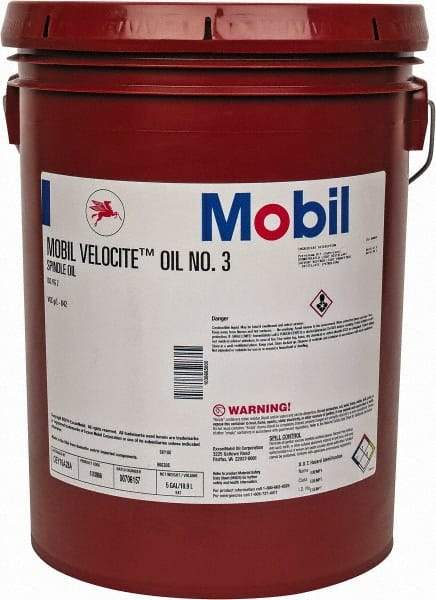 Mobil - 5 Gal Pail Mineral Spindle Oil - ISO 2, 2.1 cSt at 40°C & 0.95 cSt at 100°C - All Tool & Supply