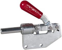 De-Sta-Co - 299 Lb Load Capacity, Straight Base, Carbon Steel, Standard Straight Line Action Clamp - 2 Mounting Holes, 0.27" Mounting Hole Diam, 0.44" Plunger Diam, Straight Handle - All Tool & Supply