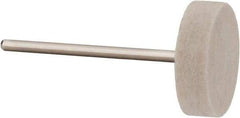 Value Collection - 7/8" Diam, 3/32" Shank Diam, Wheel Shaped Mounted Bob - Hard Density, 1/4" Head Length, 2" Shank Length, Wool Felt - All Tool & Supply