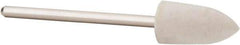 Value Collection - 5/16" Diam, 3/32" Shank Diam, Flame Shaped Mounted Bob - Hard Density, 5/8" Head Length, 2" Shank Length, Wool Felt - All Tool & Supply