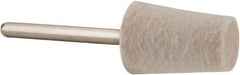 Value Collection - 1/2" Diam, 1/8" Shank Diam, Cone Shaped Mounted Bob - Medium Density, 3/4" Head Length, 2" Shank Length, Wool Felt - All Tool & Supply