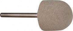 Value Collection - 3/4" Diam, 1/8" Shank Diam, Oval Shaped Mounted Bob - Rock Hard Density, 3/4" Head Length, 2" Shank Length, Wool Felt - All Tool & Supply