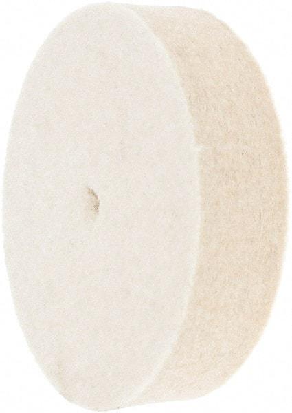 Made in USA - 2" Diam x 1/2" Thick Unmounted Buffing Wheel - 1 Ply, Polishing Wheel, 1/2" Arbor Hole, Hard Density - All Tool & Supply