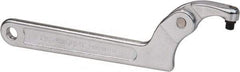 Paramount - 1-1/4" to 3" Capacity, Adjustable Pin Spanner Wrench - 8-1/8" OAL, 7/32" Hook Pin Height - All Tool & Supply