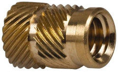 E-Z LOK - 5/16" Drill, 1/4 20 UNC, 0.341" Diam, Brass Unheaded Heat Installed Threaded Insert - 0.315" Hole, 1/2" OAL - All Tool & Supply