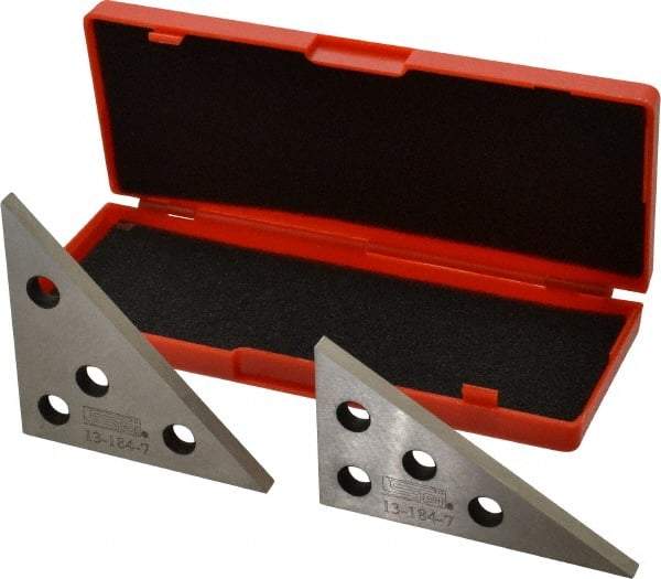 SPI - 30 to 90°, 4-1/4 Inch Long, Steel, Angle Block Set - 1/4 Inch Thick, 10 Minutes Accuracy, Includes 2 Angle Plates, 2 Pieces - All Tool & Supply