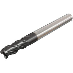 Iscar - 12mm, 3 Flute, Single End, Solid Carbide, 0.5mm Corner Radius End Mill - 83mm OAL, 45° Helix, Right Hand Flute, 25mm LOC, Right Hand Cut - All Tool & Supply