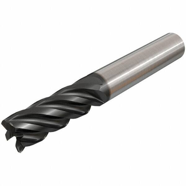 Iscar - 12mm, 5 Flute, Single End, Solid Carbide, Corner Chamfer End Mill - 83mm OAL, 38° Helix, Right Hand Flute, 30mm LOC, Right Hand Cut - All Tool & Supply