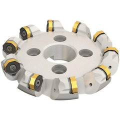 Iscar - 8.96" Cut Diam, 2-1/2" Arbor Hole, 0.28" Max Depth of Cut, 45° Indexable Chamfer & Angle Face Mill - 10 Inserts, ONMU 1008\xB6S845 SNMU 2608 Insert, Right Hand Cut, 10 Flutes, Series Helido - All Tool & Supply